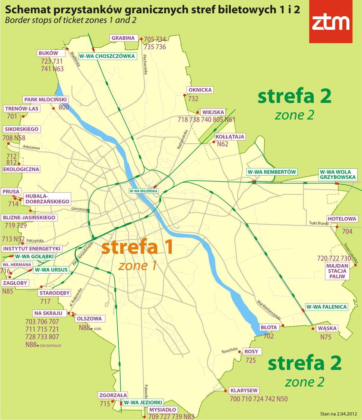 خريطة وارسو المنطقة 1 2 