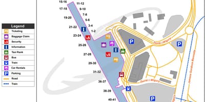 مطار وارسو فريدريك شوبان خريطة