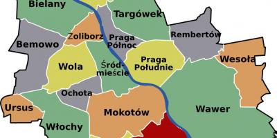 خريطة وارسو الأحياء 