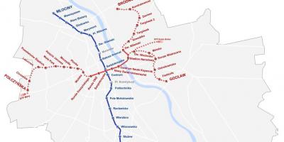 خريطة وارسو مترو 2016